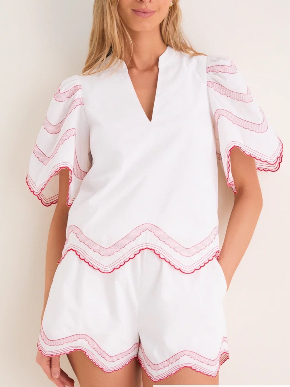 HYACINTH HOUSE Darling Weston White Embroidered Cotton Airy Top Sz S NWT $128!!